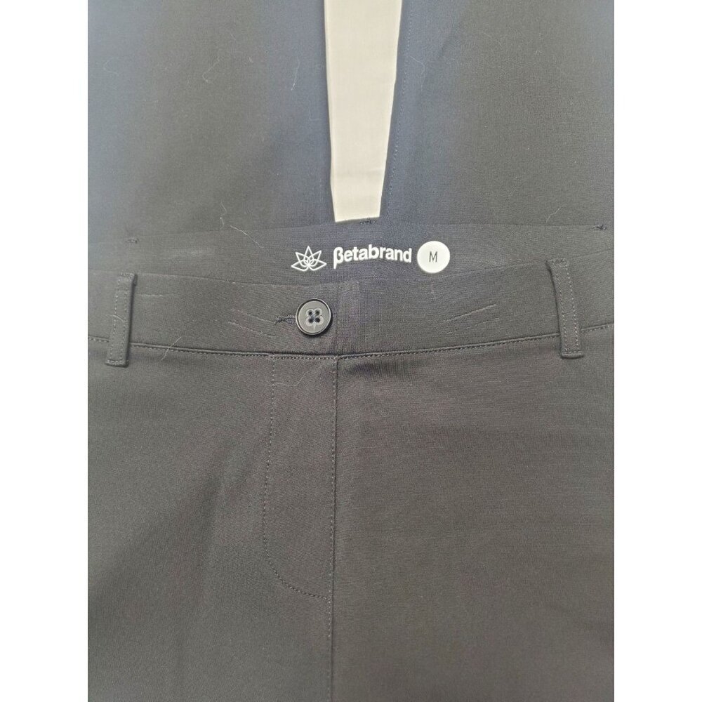 Betabrand Classic Dress Pants Size M Black Stretch Wrinkle Resistant Mid Rise - Picture 5 of 7